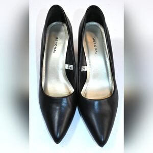 Merona Alexis Pointed Toe Pumps 3.5 Leather Uppers Size 8.5 Color Black